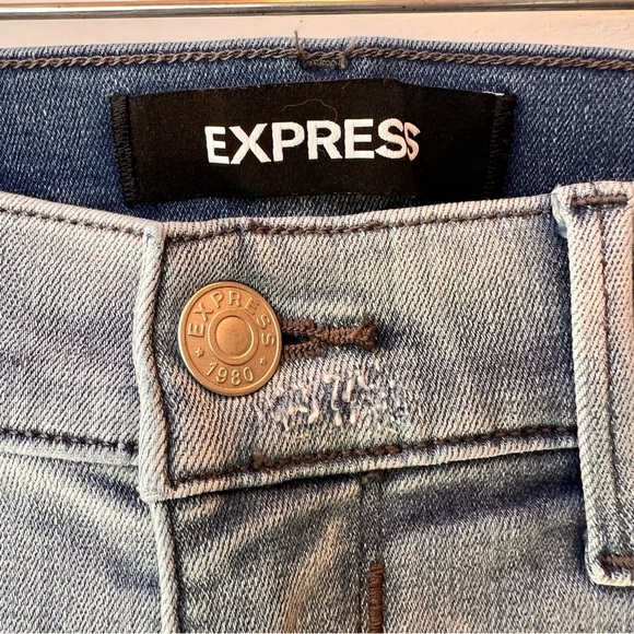 Hollister Jeans 1 R Ultra High Rise Mom Jean Vintage Stretch Patch Distressed - Picture 3 of 9